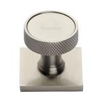 Florence Knurled Cabinet Knob with Square Backplate
