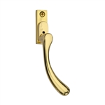 Lockable Right-Handed Espagnolette Handle Ball Design in Polished Brass