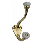 Ceramic Hat & Coat Hook in Polished Brass
