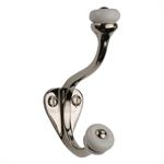 Ceramic Hat & Coat Hook in Polished Nickel Finish