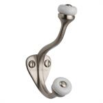 Ceramic Hat & Coat Hook in Satin Nickel