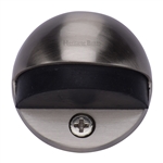 Round Shielded Floor Mounted Door Stop  in Satin Nickel