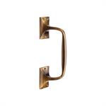 Door Pull Handle Offset in Antique Brass