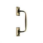 Door Pull Handle Offset in Polished Brass