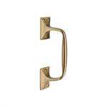 Door Pull Handle Offset in Satin Brass
