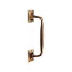 Door Pull Handle Offset in Antique Brass