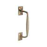 Door Pull Handle Offset in Polished Brass