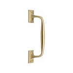 Door Pull Handle Offset in Satin Brass
