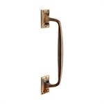 Door Pull Handle Offset in Antique Brass