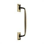 Door Pull Handle Offset in Polished Brass