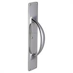 Door Pull Handle on Plate in Polished Chrome
