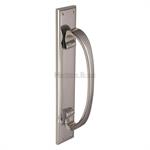 Door Pull Handle on Back Plate in Polished Chrome