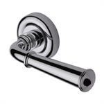 Colonial Door Handle on Round Rose in Polished Chrome