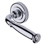 Lincoln Door Handle on Round Rose in Polished Chrome