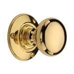 Chester  Mortice Knob on Rose in Polished Brass