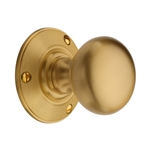 Chester  Mortice Knob on Rose in Satin Brass