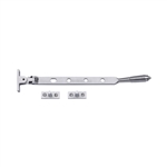 Heritage Brass Casement Window Stay Reeded Design in Satin Chrome