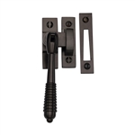 Mortice & Hook Plate Reeded Casement Fastener  in Matt Bronze