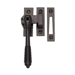 Lockable Mortice & Hook Plate Reeded Casement Fastener in Matt Bronze