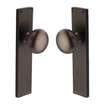 Victoria Reeded Mortice Knob on Plate in Matt Bronze