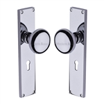 Victoria Mortice Knob on Plate in Polished Chrome