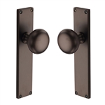 Victoria Mortice Knob on Plate in Matt Bronze