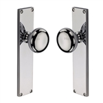 Victoria Mortice Knob on Plate in Polished Chrome