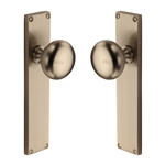 Victoria Mortice Knob on Plate in Satin Nickel