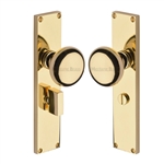 Victoria Mortice Knob on Plate in Polished Brass