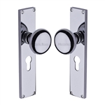 Victoria Mortice Knob on Plate in Polished Chrome