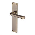 Octave Door Handle on 200mm Plate in Antique Brass