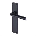 Octave Door Handle on 200mm Plate in Matt Black