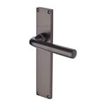 Octave Door Handle on 200mm Plate in Matt Bronze