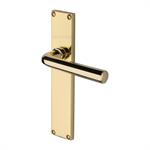 Octave Door Handle on 200mm Plate in Polished Brass