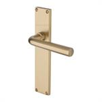 Octave Door Handle on 200mm Plate in Satin Brass