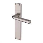 Octave Door Handle on 200mm Plate in Satin Nickel