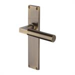Bauhaus Door Handle on 200mm Plate in Antique Brass