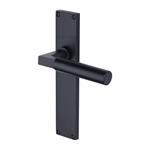 Bauhaus Door Handle on 200mm Plate in Matt Black