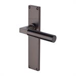 Bauhaus Door Handle on 200mm Plate in Matt Bronze