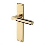Bauhaus Door Handle on 200mm Plate in Polished Brass