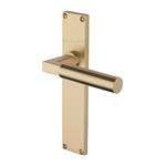 Bauhaus Door Handle on 200mm Plate in Satin Brass