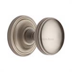 Whitehall Door Knob on Rose in Satin Nickel
