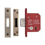 CE York British Standard 5 Lever Deadlock 2 1/2"  in Antique Brass