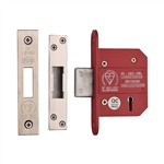 CE York British Standard 5 Lever Deadlock 2 1/2"  in Polished Chrome / Polished Nickel