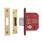 CE York British Standard 5 Lever Deadlock 2 1/2"  in Satin Brass