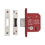 CE York British Standard 5 Lever Deadlock 2 1/2"  in Satin Chrome / Nickel Finish