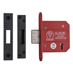 CE York British Standard 5 Lever Deadlock 3" in Matt  Black