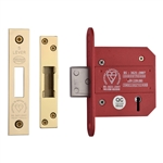 CE York British Standard 5 Lever Deadlock 3" in Polished Brass