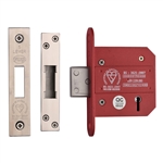 CE York British Standard 5 Lever Deadlock 3" in Polished Chrome / Polished Nickel