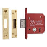 CE York British Standard 5 Lever Deadlock 3" in Satin Brass